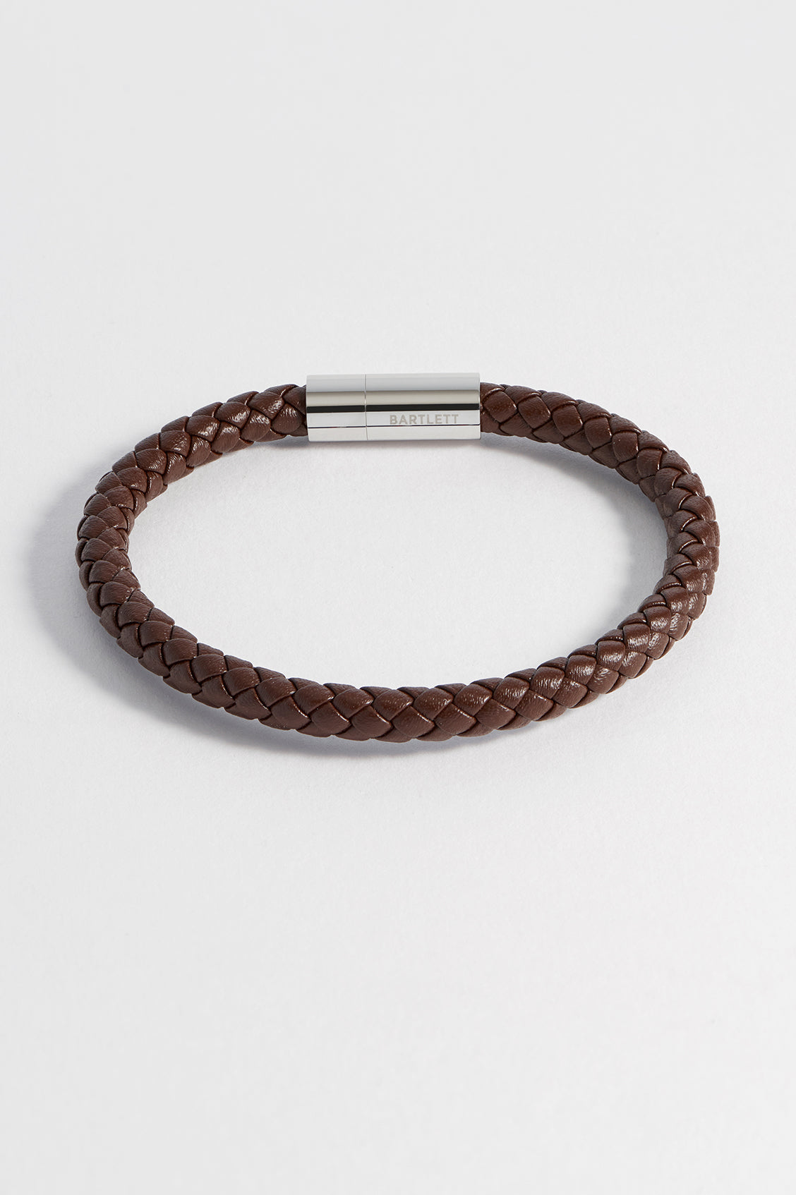 Mens Leather Single Plaited Bracelet