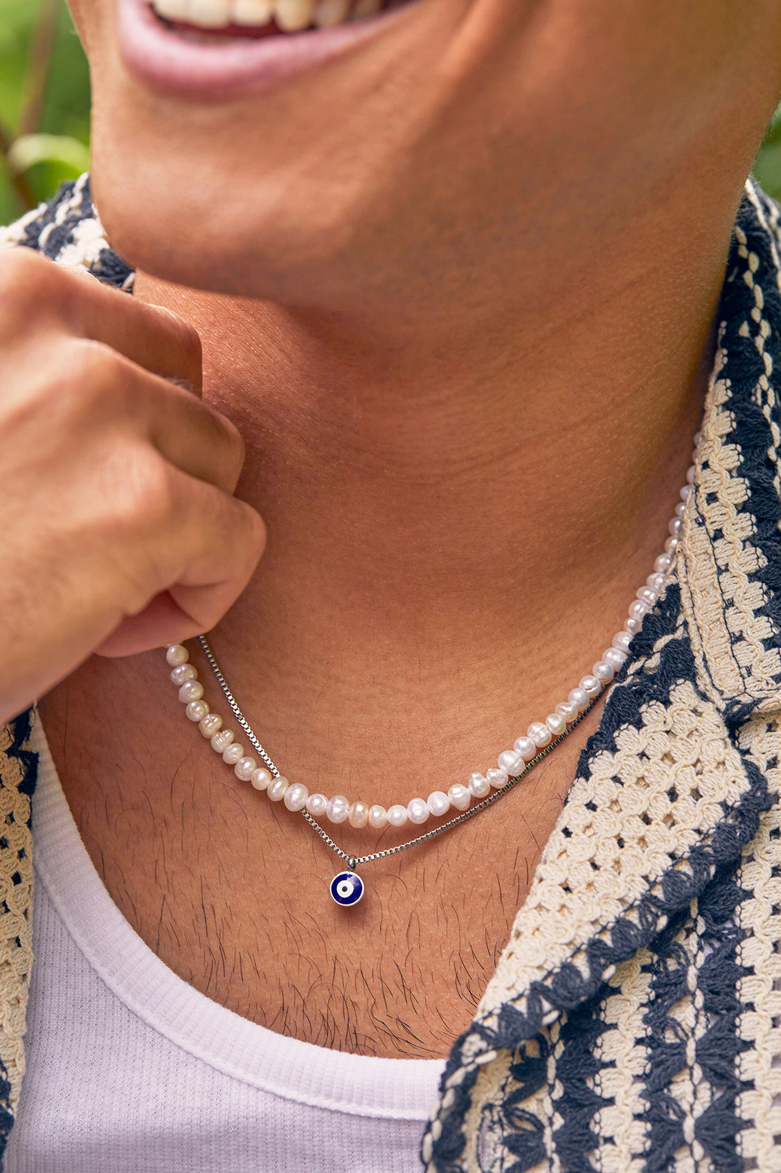 Mens Pearl Necklace