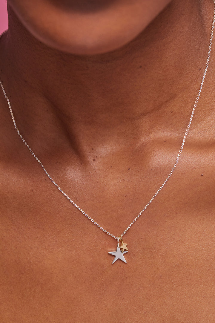 Double Hand Drawn Star Necklace
