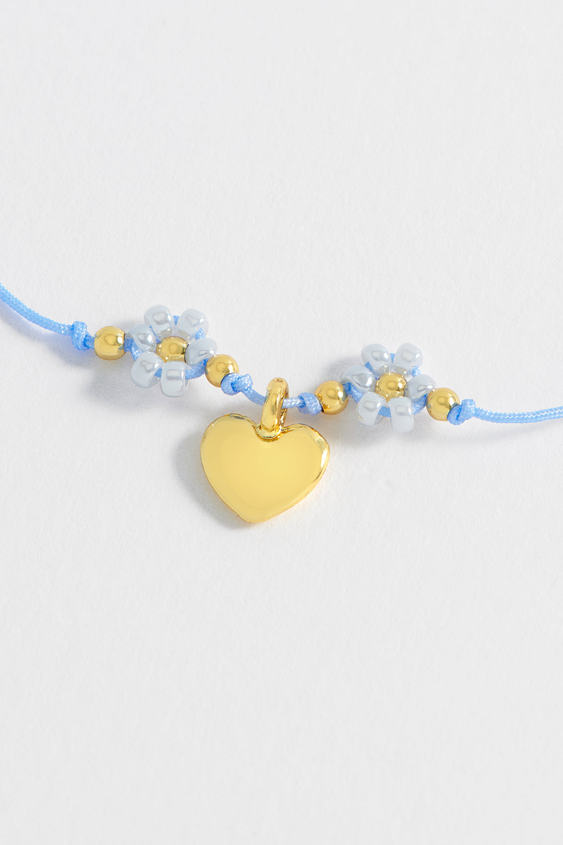 Beaded Heart Flower Bracelet