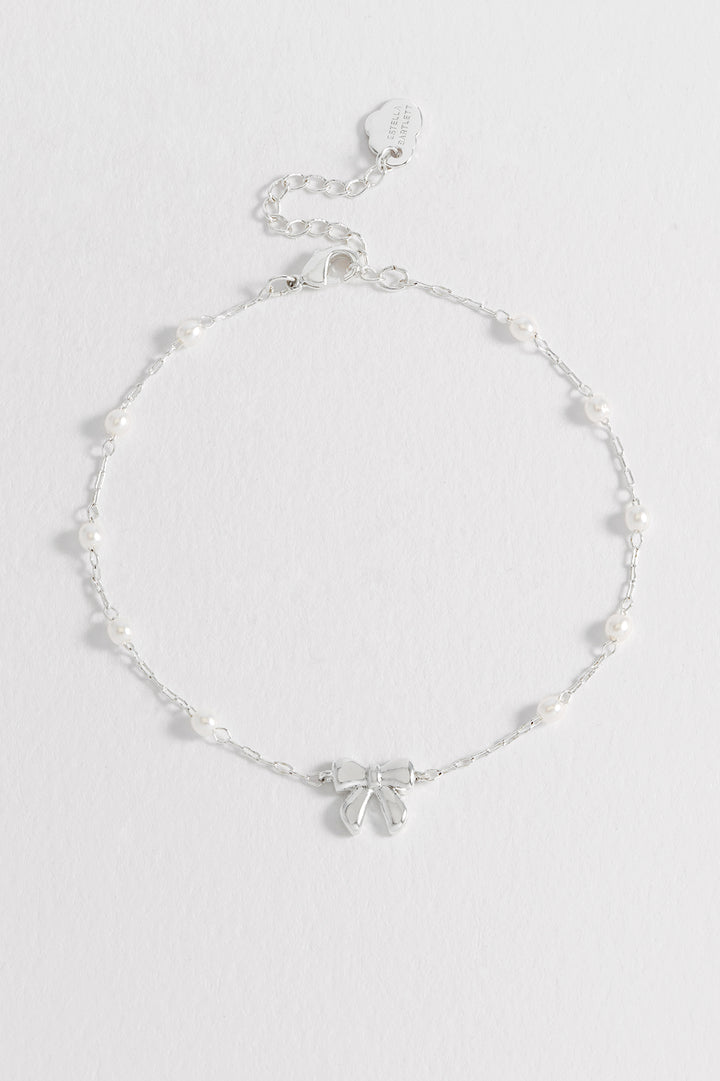 Pearl Bow Beaded Chain Bracelet