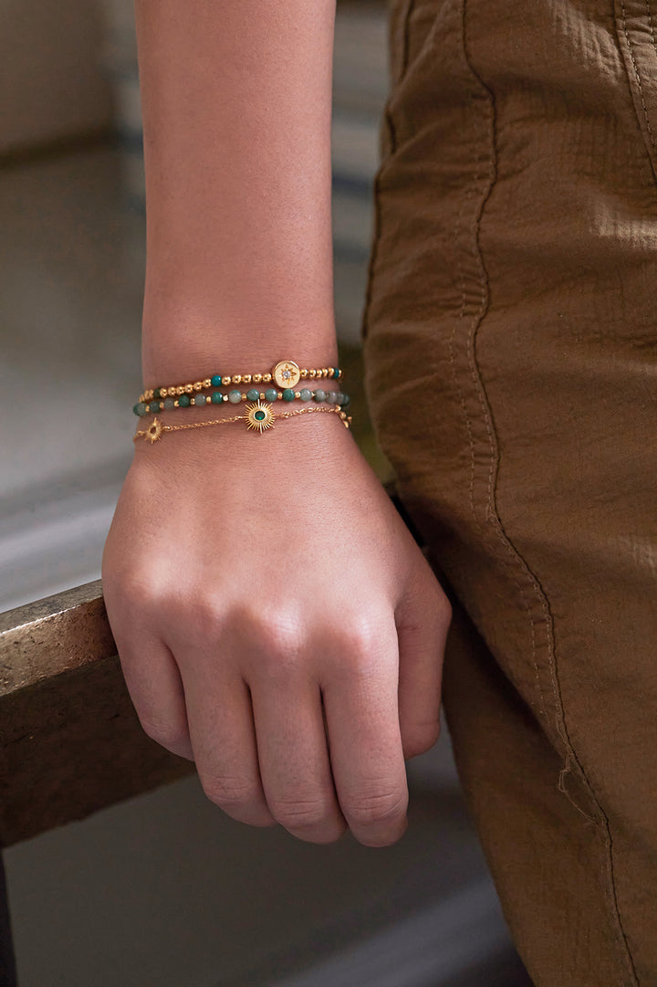 North Star Enamel Bead Bracelet