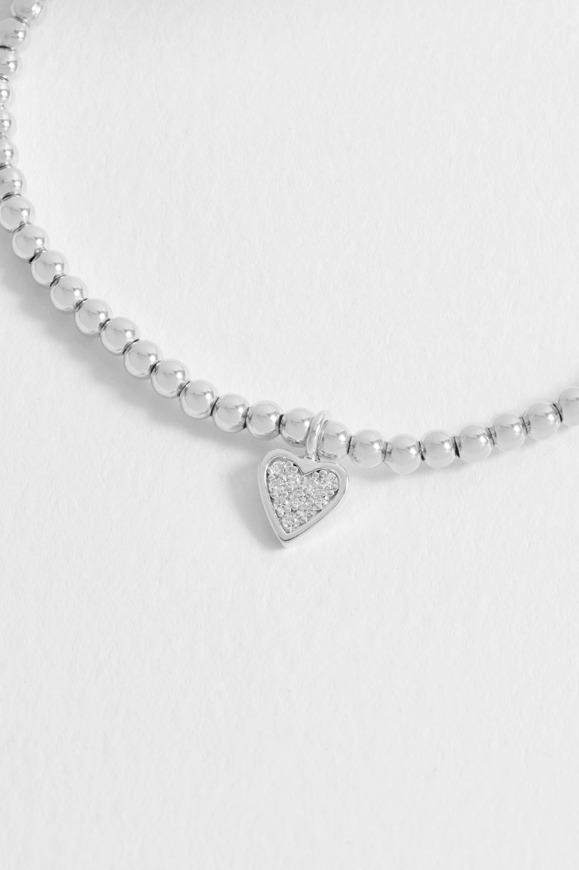 Sienna Beaded Pave Heart Bracelet