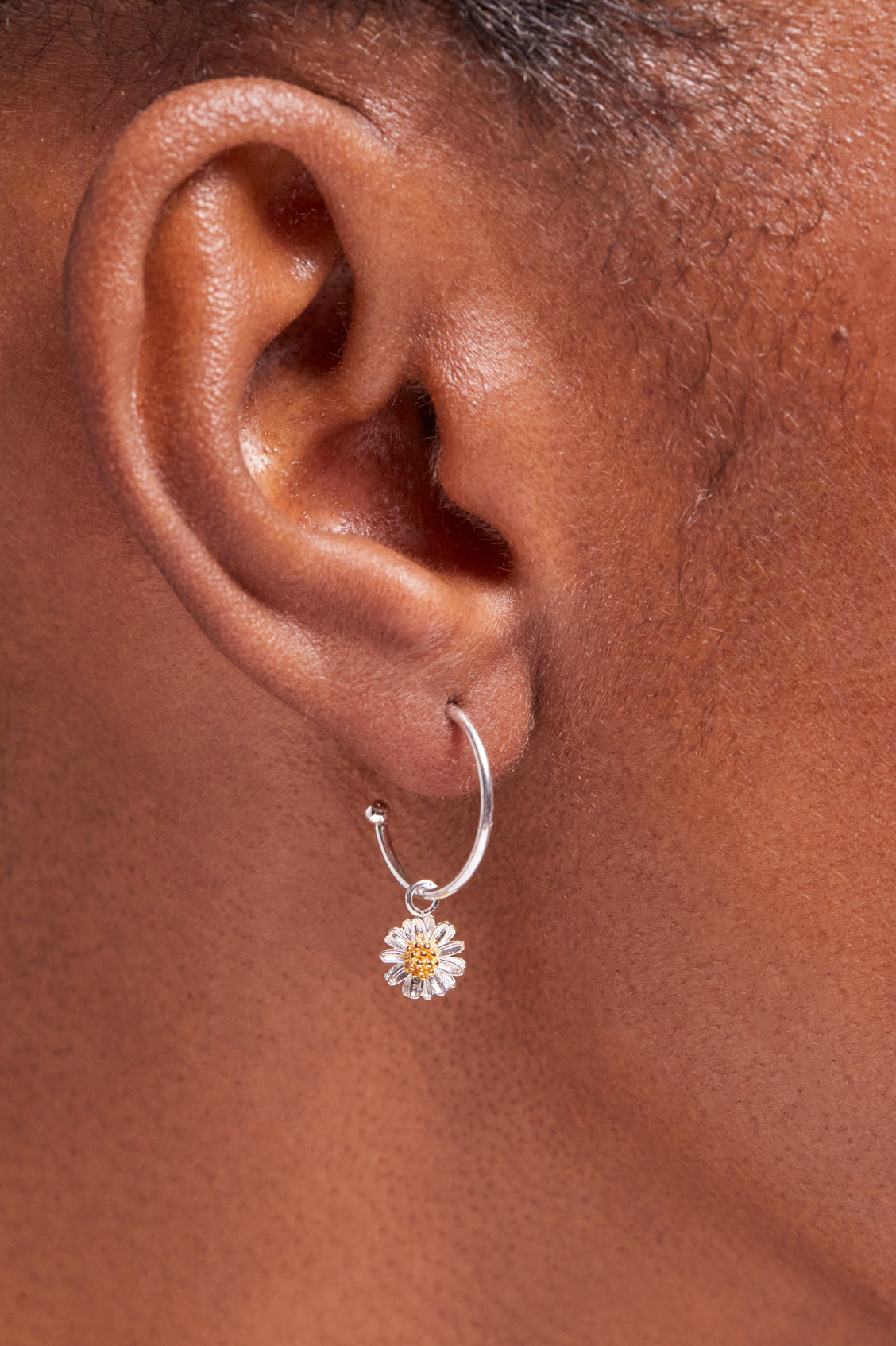 Wildflower Drop Hoop Earrings