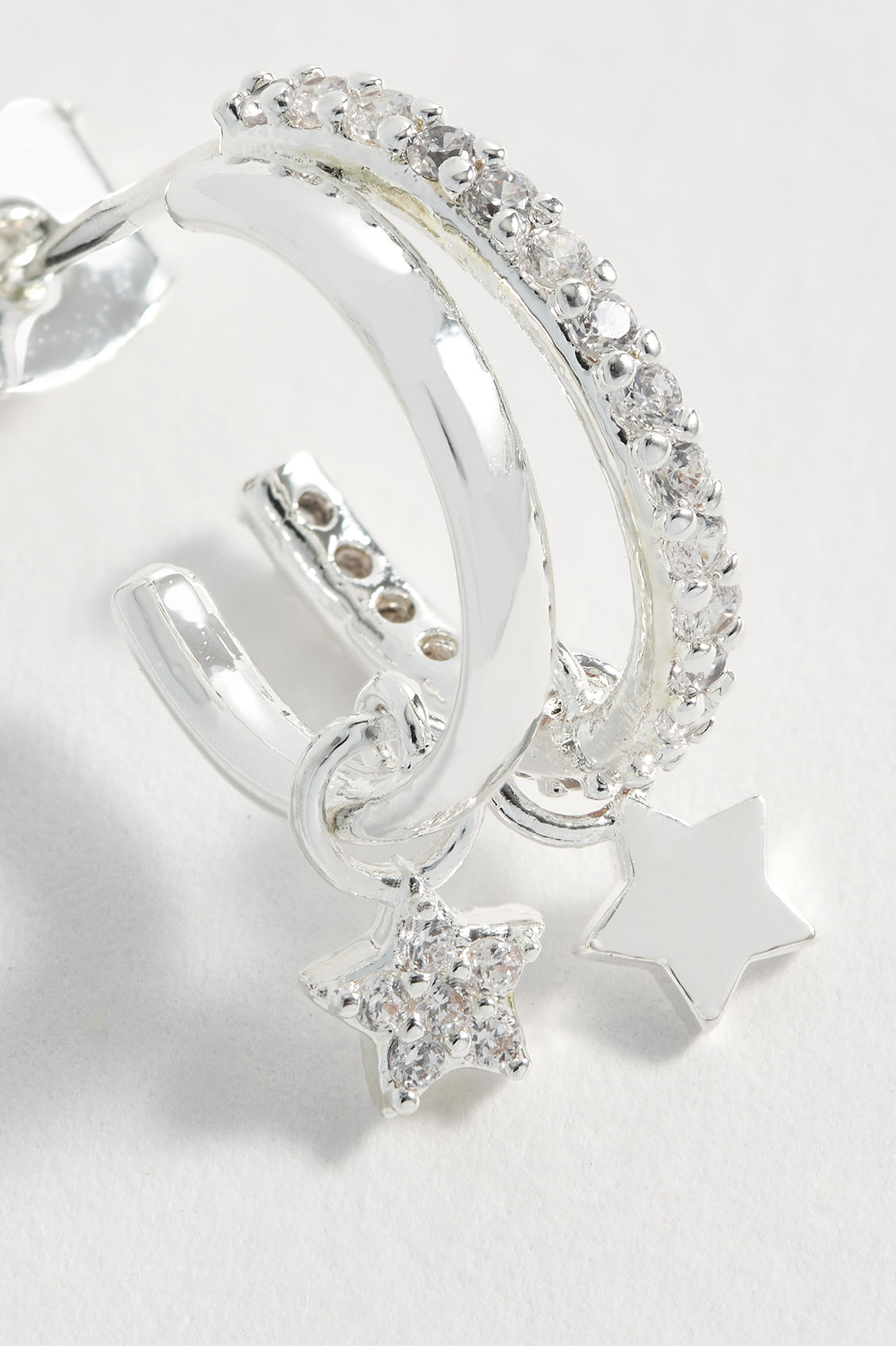 Duo Pave Star Hoops