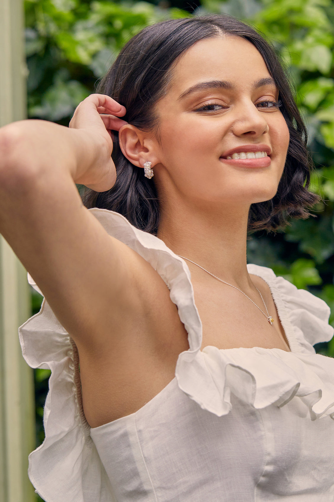 Embellished Pearl and CZ Hoops