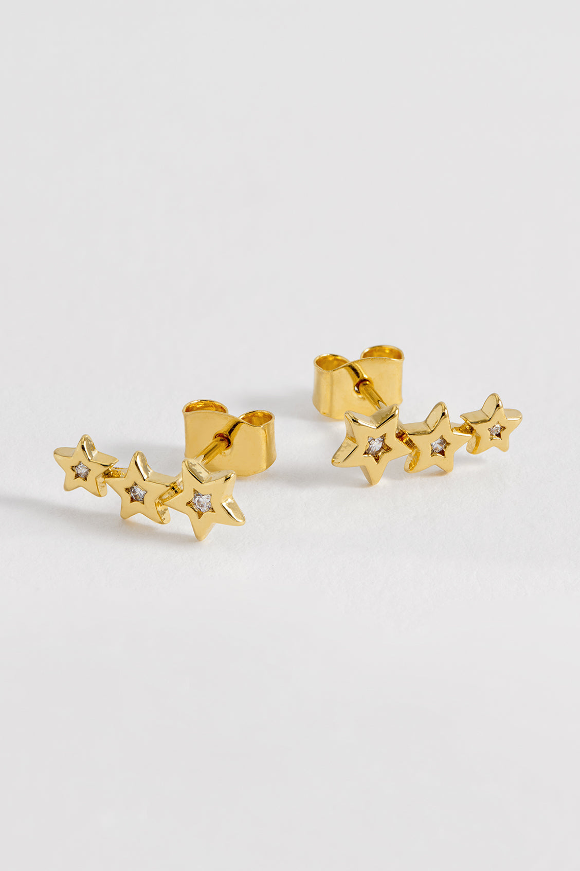 CZ Star Crawler Stud Earrings