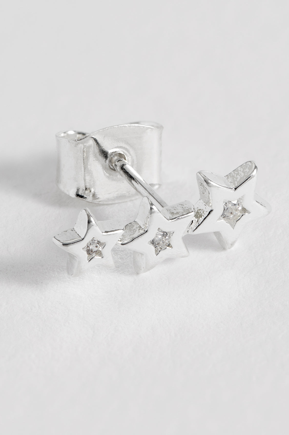 CZ Star Crawler Stud Earrings