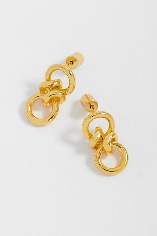 Knotted Double Drop Hoop Earrings