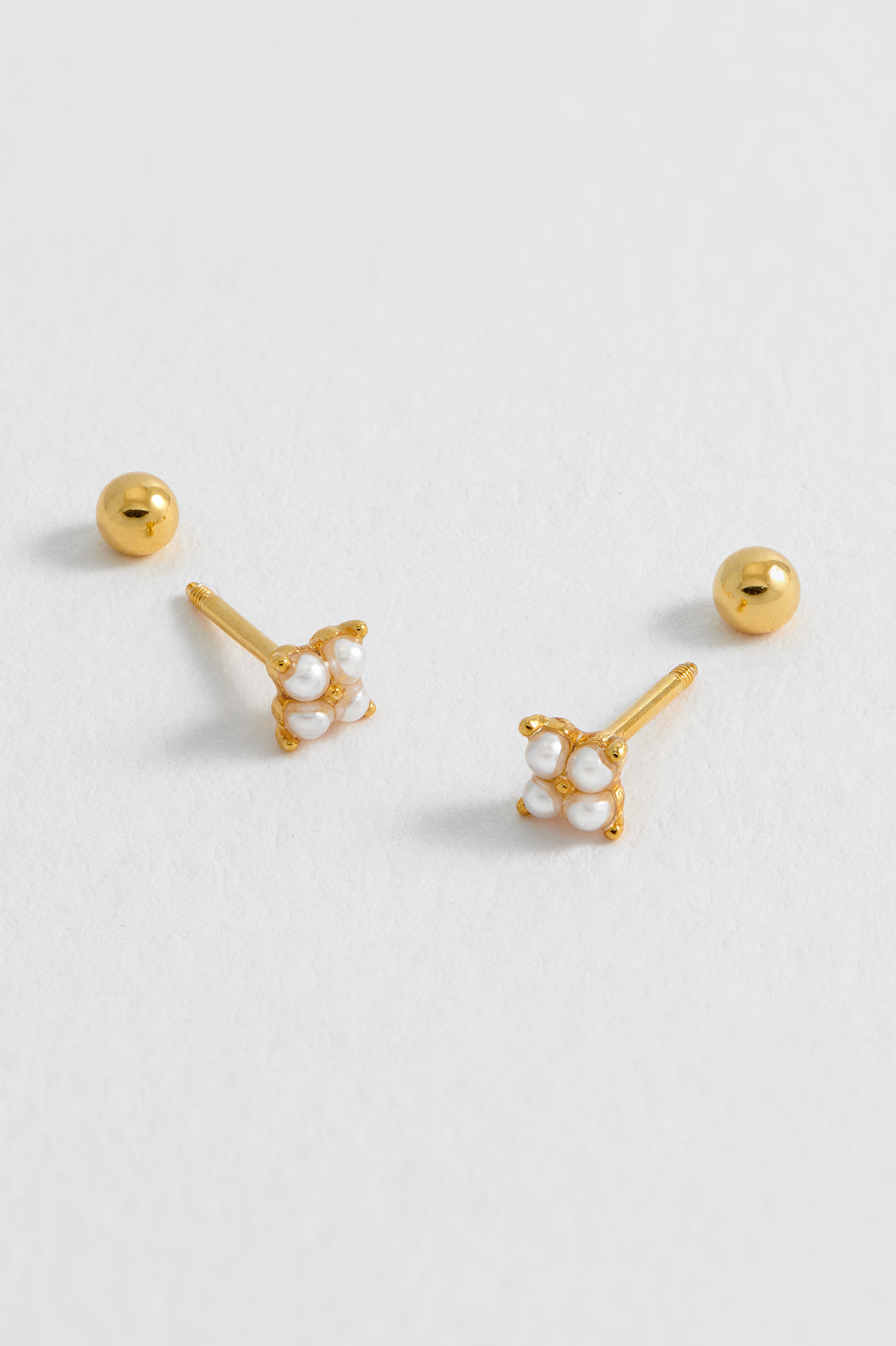 Mini Pearl Flower Studs