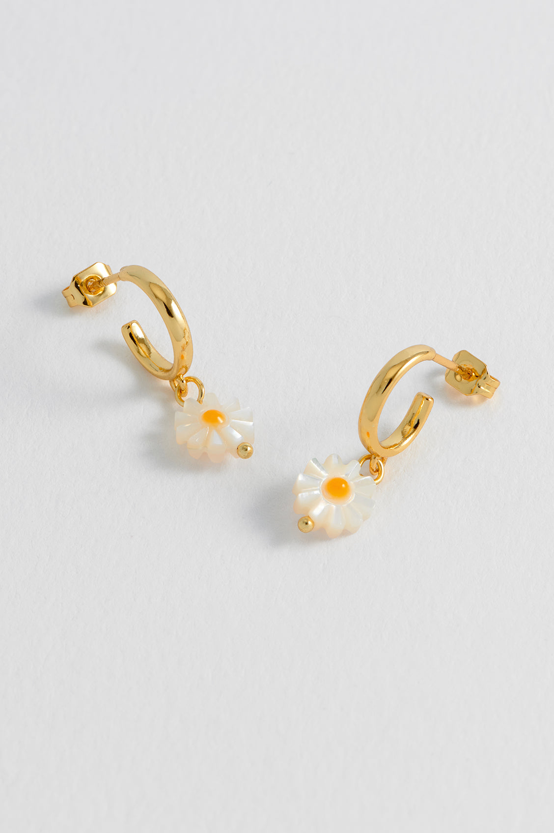 Flower Shell Hoop Earrings