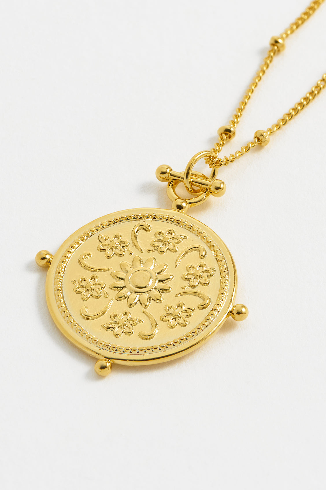 Floral Coin Necklace