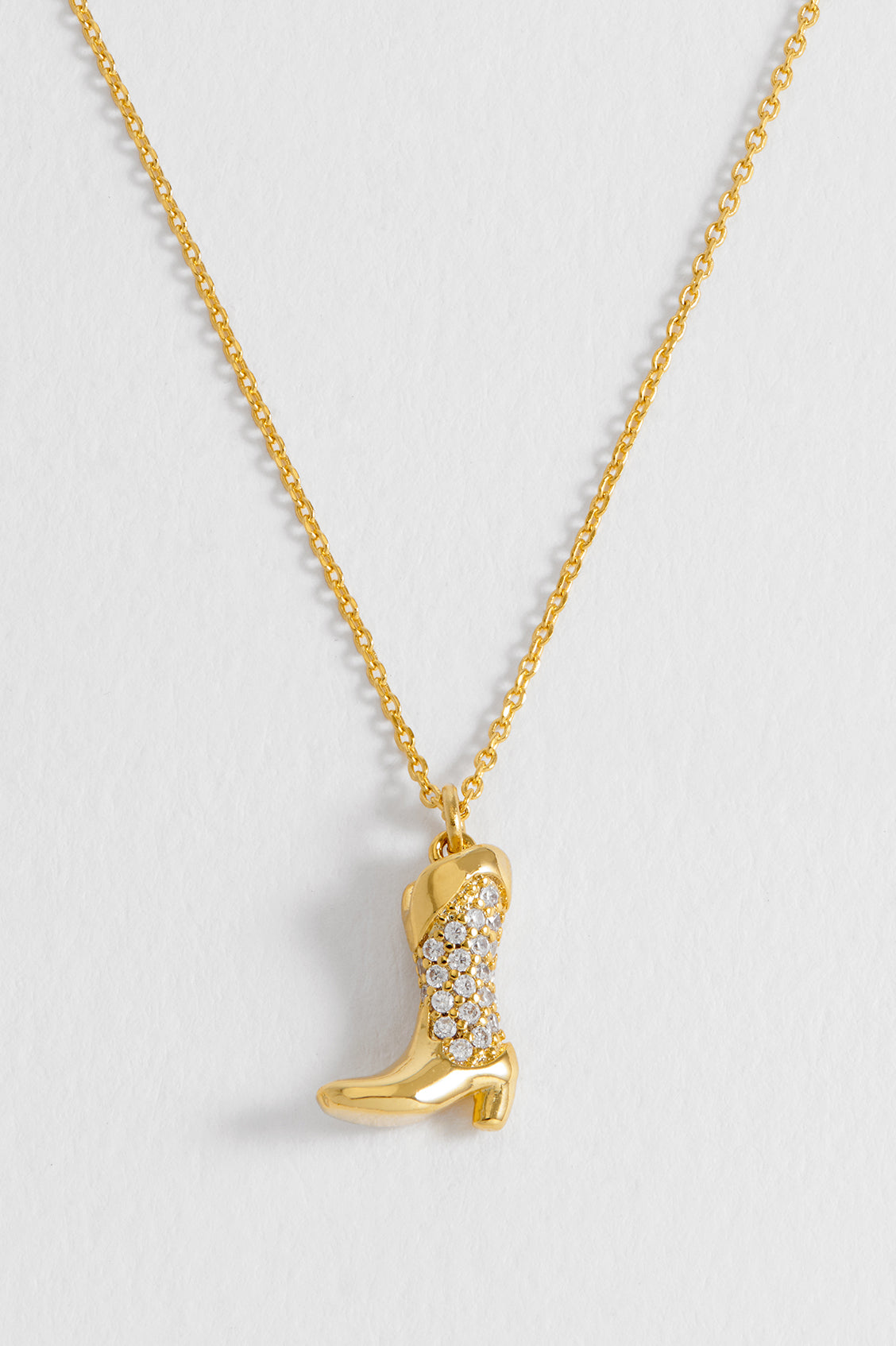 Pave Cowboy Boot Necklace