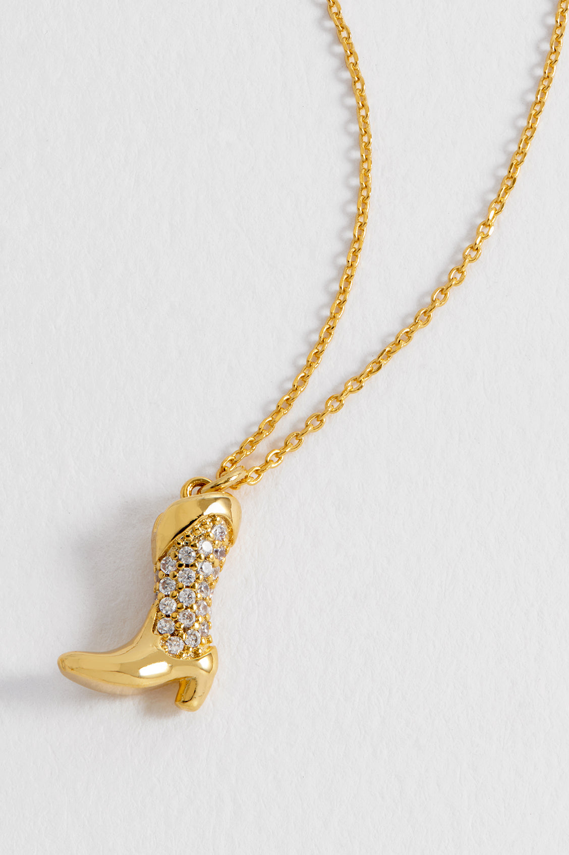 Pave Cowboy Boot Necklace