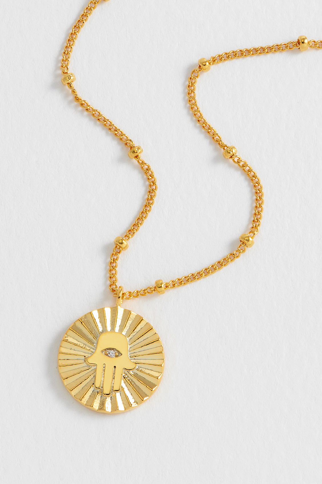 Boho Hamsa Hand Coin Necklace