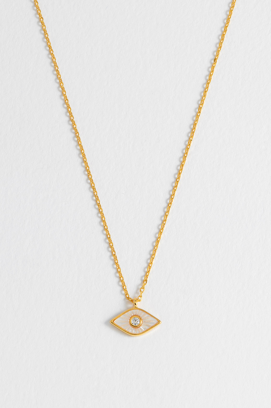 Pearl Evil Eye Necklace