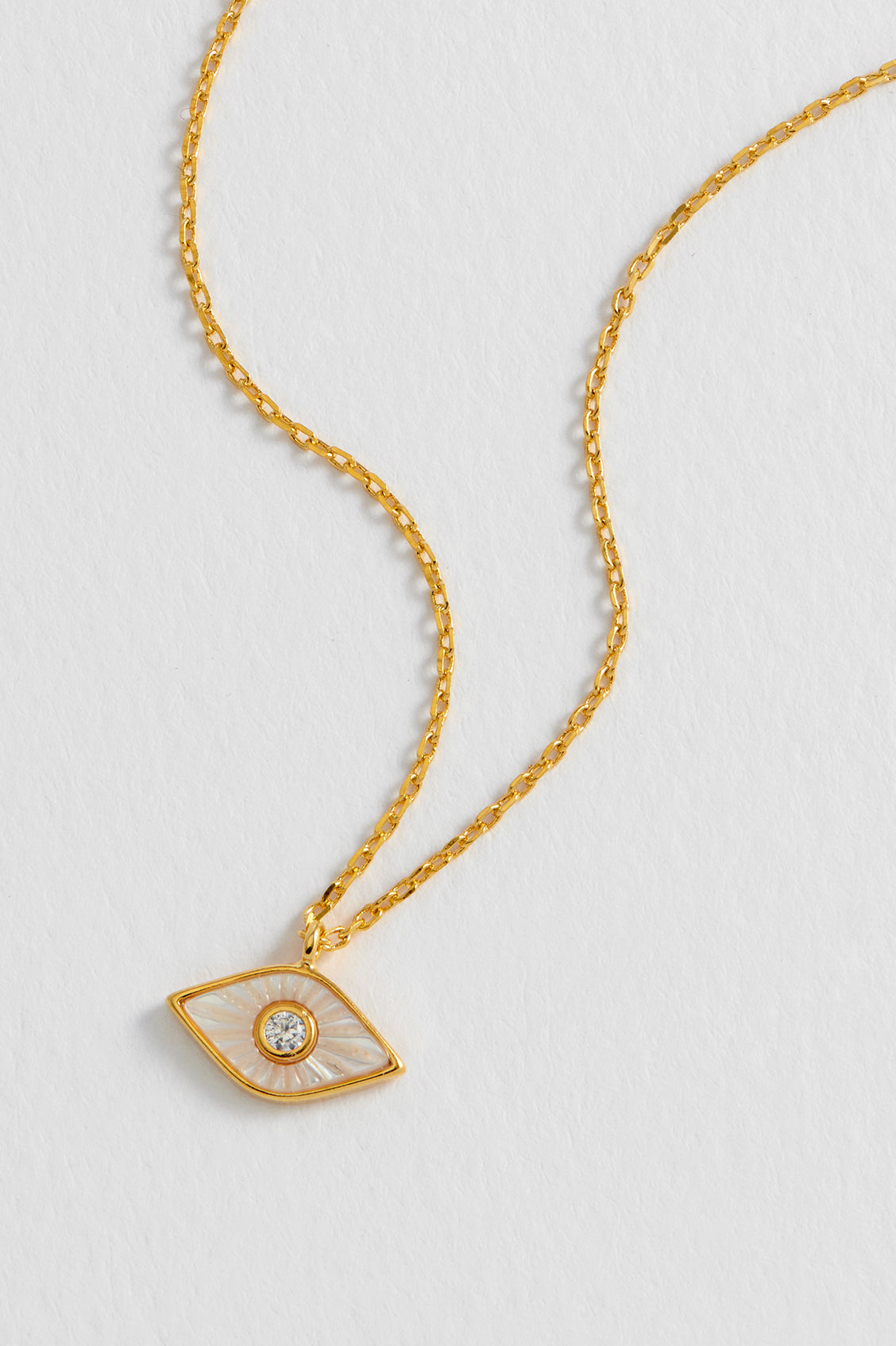 Pearl Evil Eye Necklace