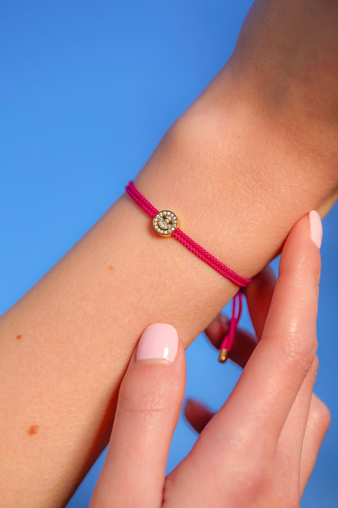 Pave Smile Friendship Bracelet