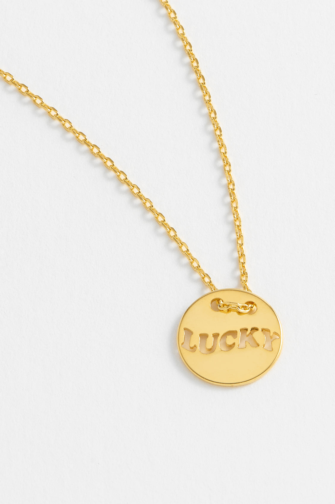 Lucky Cut Out Disc Necklace