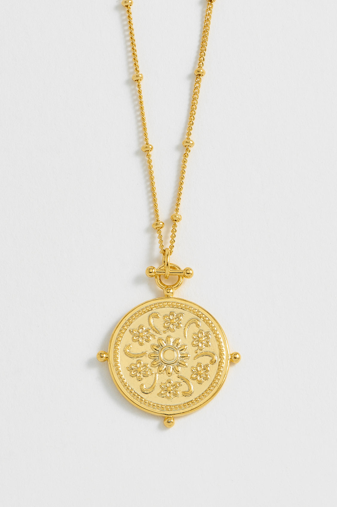 Floral Coin Necklace