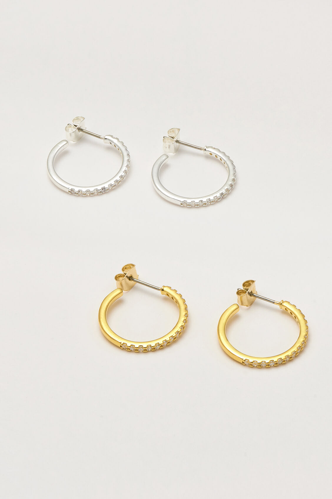 Pave Set Large Hoop Earrings