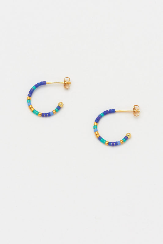 Night Sky Beaded Hoop Earrings