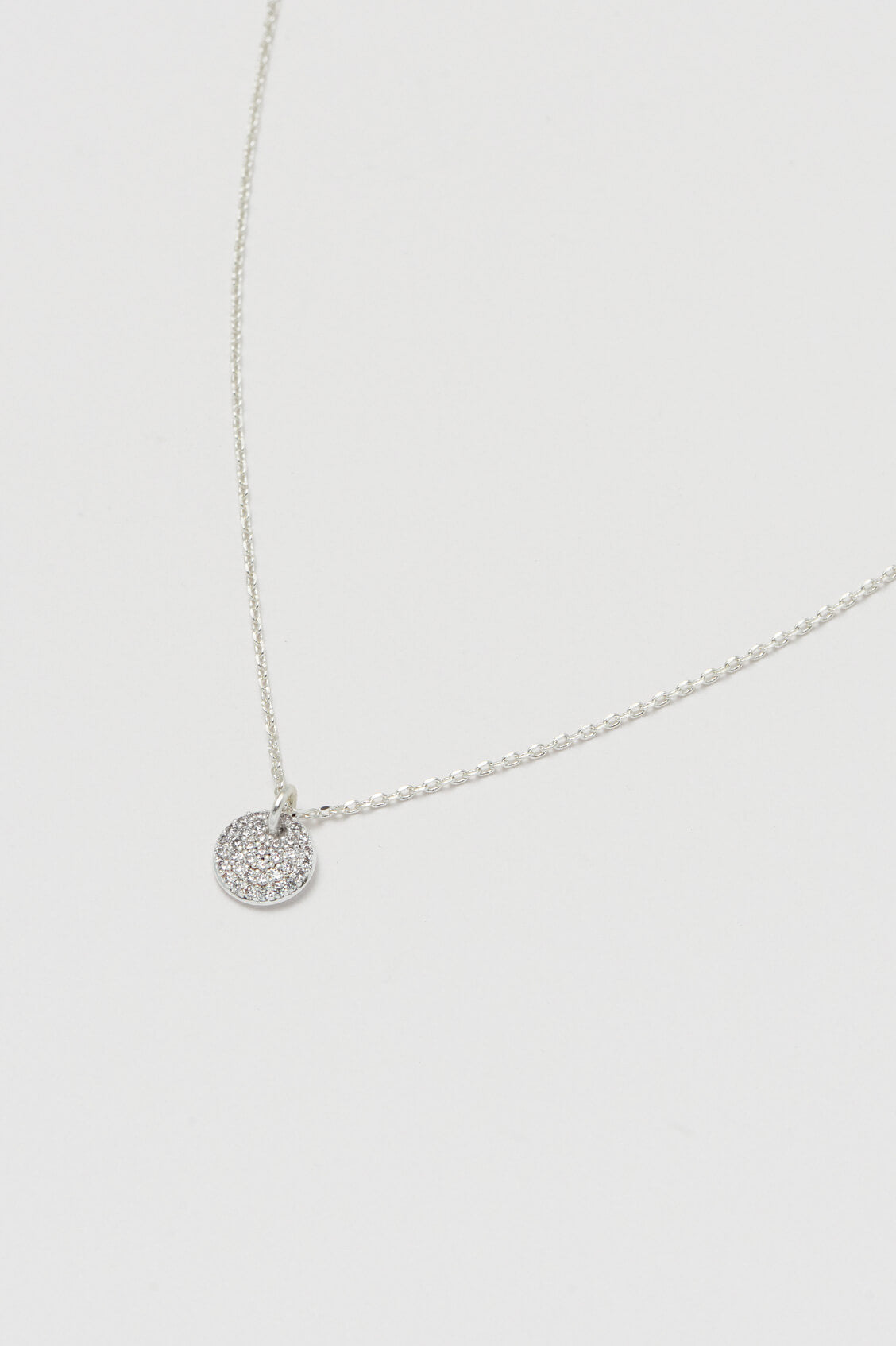 Pave Disc Necklace