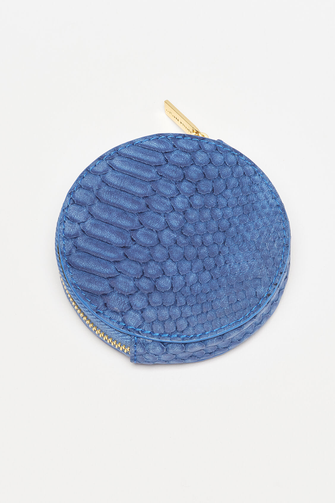 Navy Snake Effect Circle Coin Purse